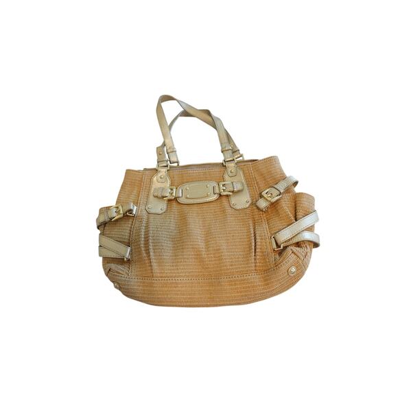 Michael Kors Gansevoort Cognac Leather Satchel Tote Summer Bag - Picture 2 of 10